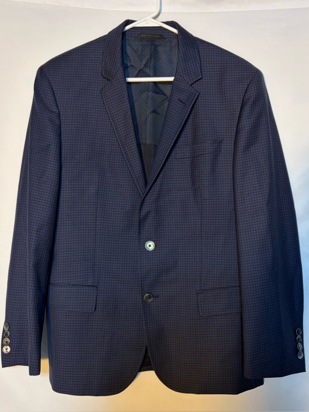 Hugo Boss Men’s Navy Check Blazer 40S / 50C